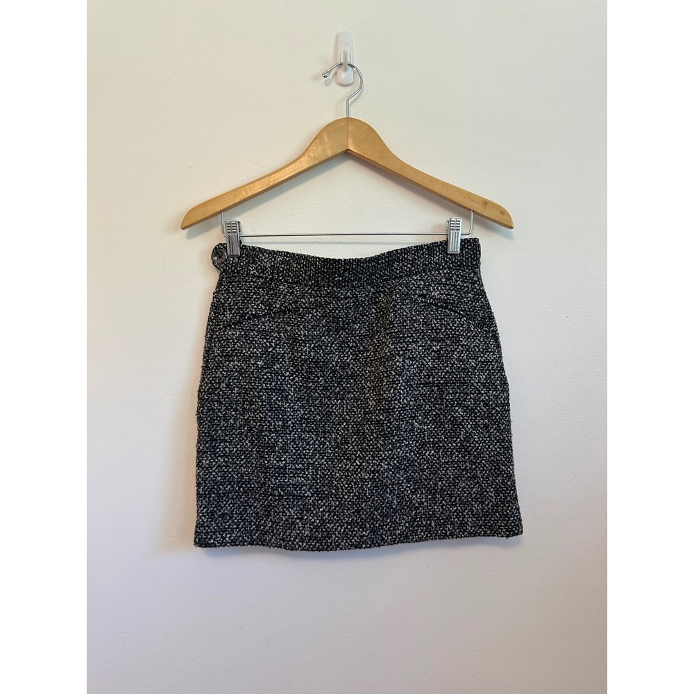 Brooklyn Industries Salt and Pepper Tweed Mini Skirt in Black‎ and Grey | Size 4